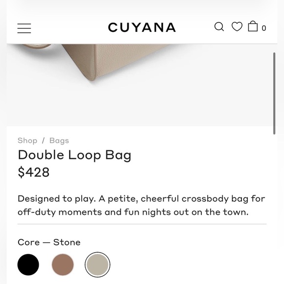 Cuyana Double Loop Leather Bag in Pebbled Stone - Picture 5 of 13